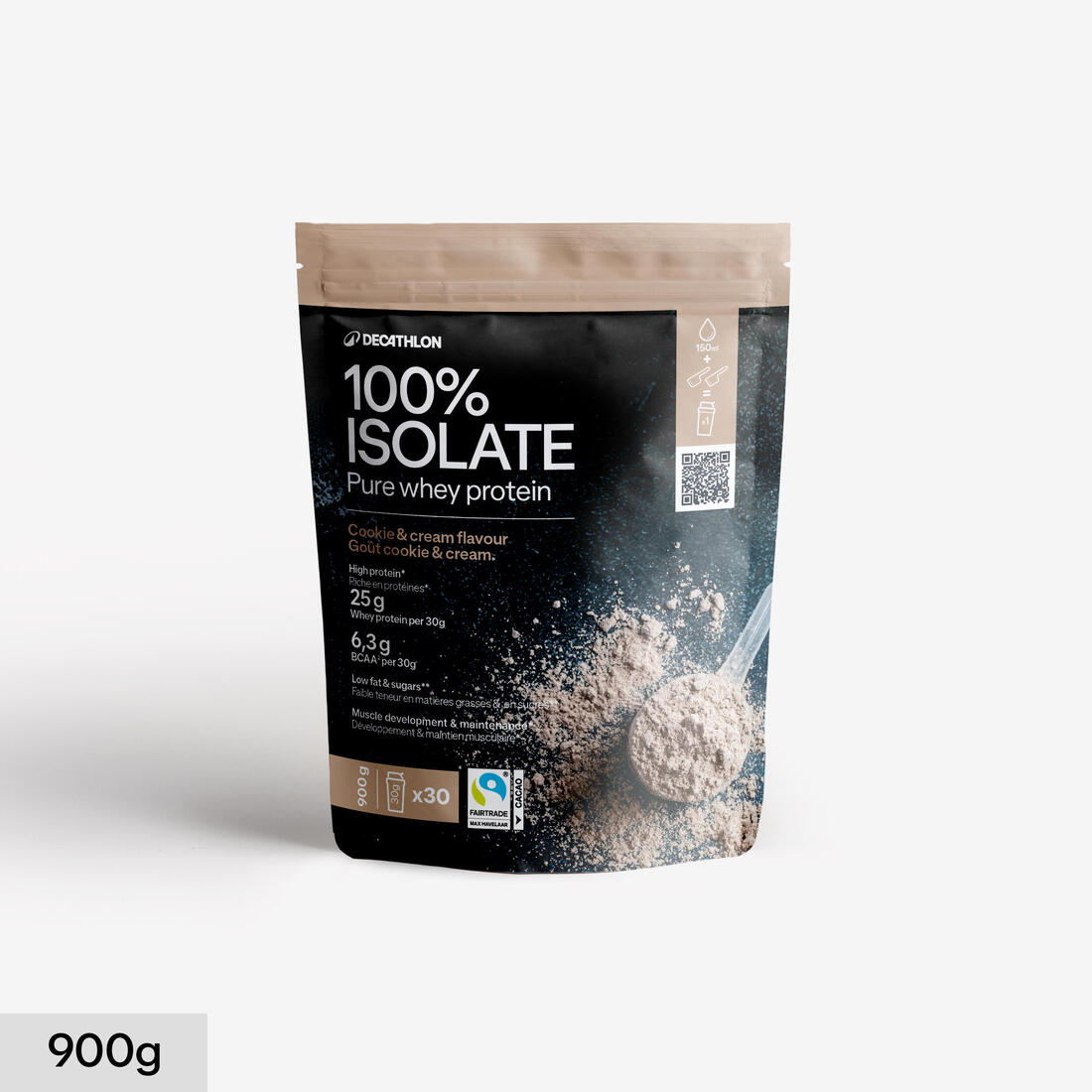 Pure whey protéine 100% isolat cookie & cream 900g