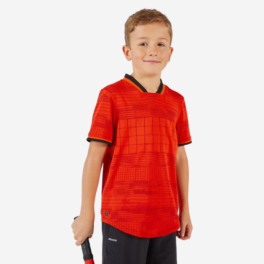 T-shirt de tennis garcon - TTS900 – tomate vif