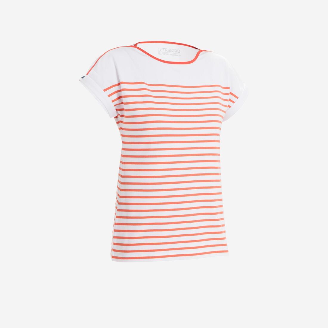 T-Shirt Manches courtes - marinière de voile Sailing 100 Femme