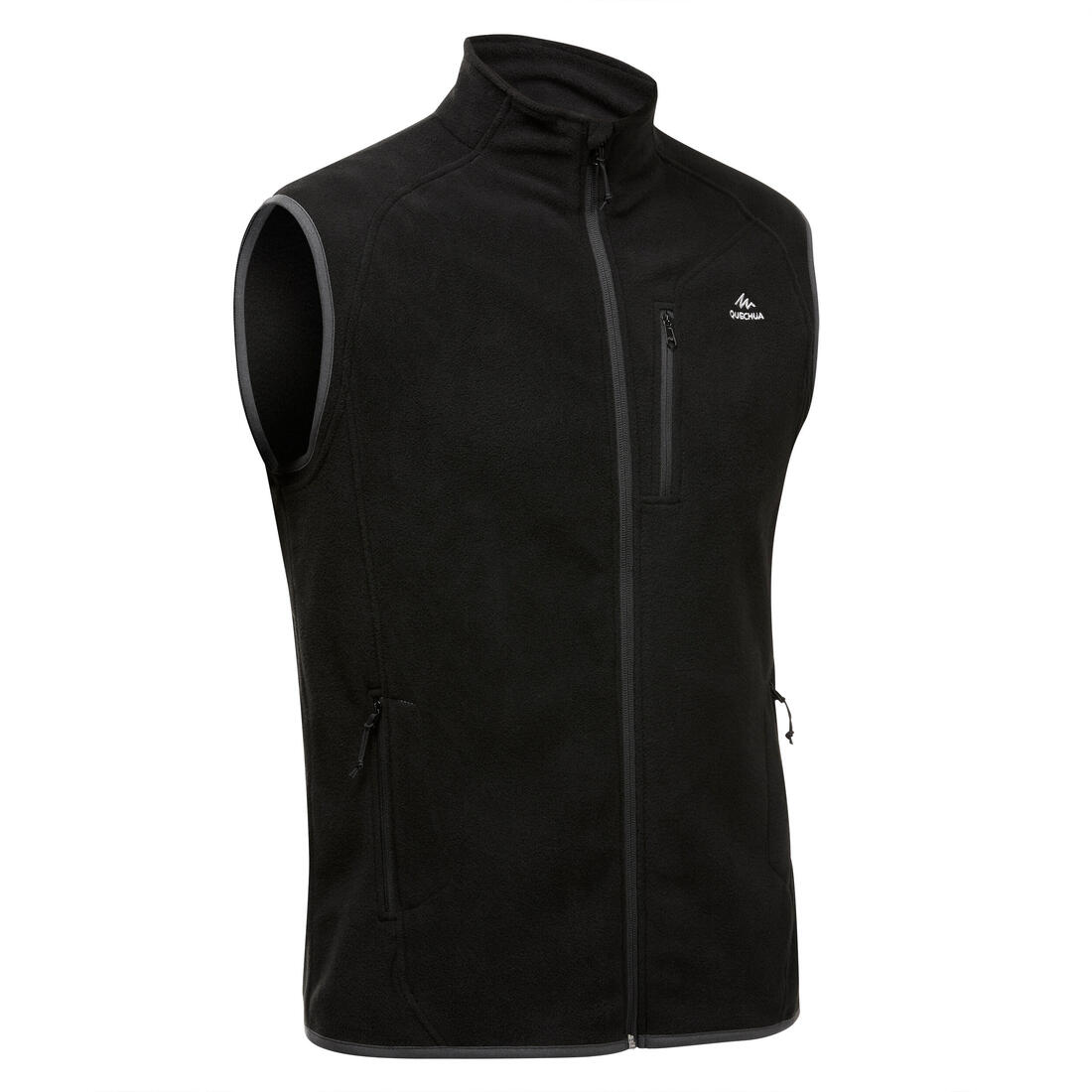 Gilet polaire de randonnée montagne homme, MH100 noir