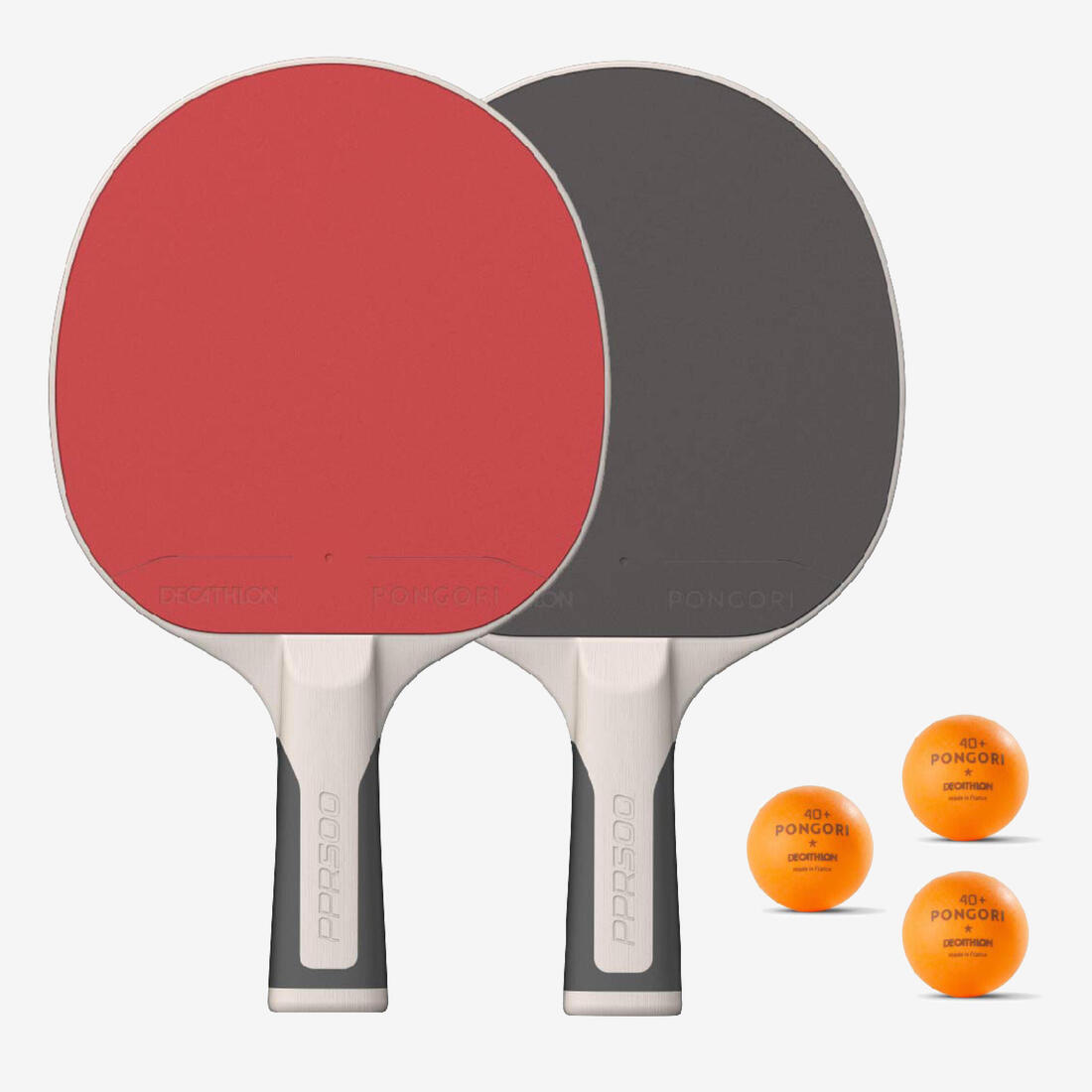 Set de raquettes de ping pong résistantes + 3 balles - Set PPR 500