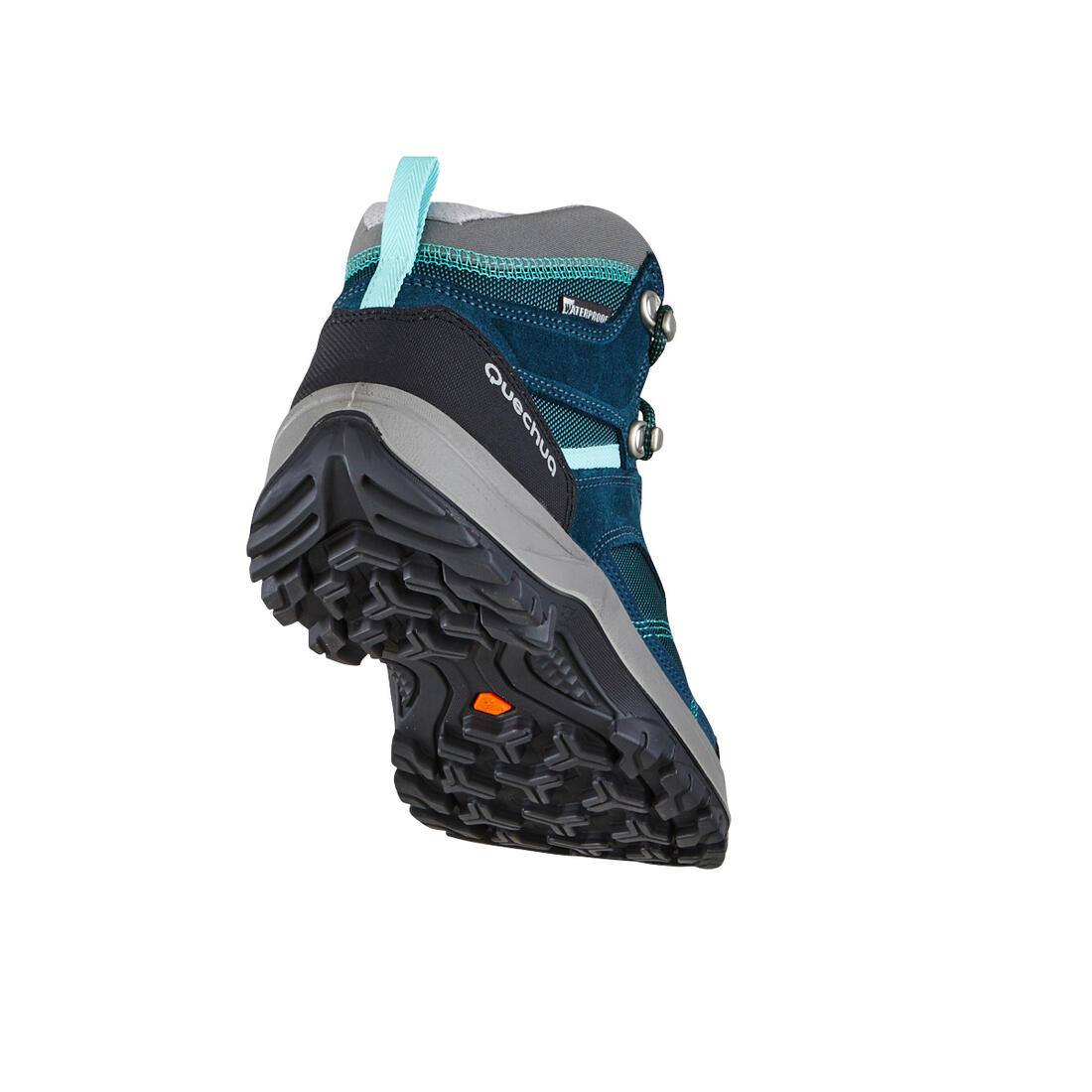 Chaussures imperméables de randonnée montagne - MH100 Mid Turquoise - Femme