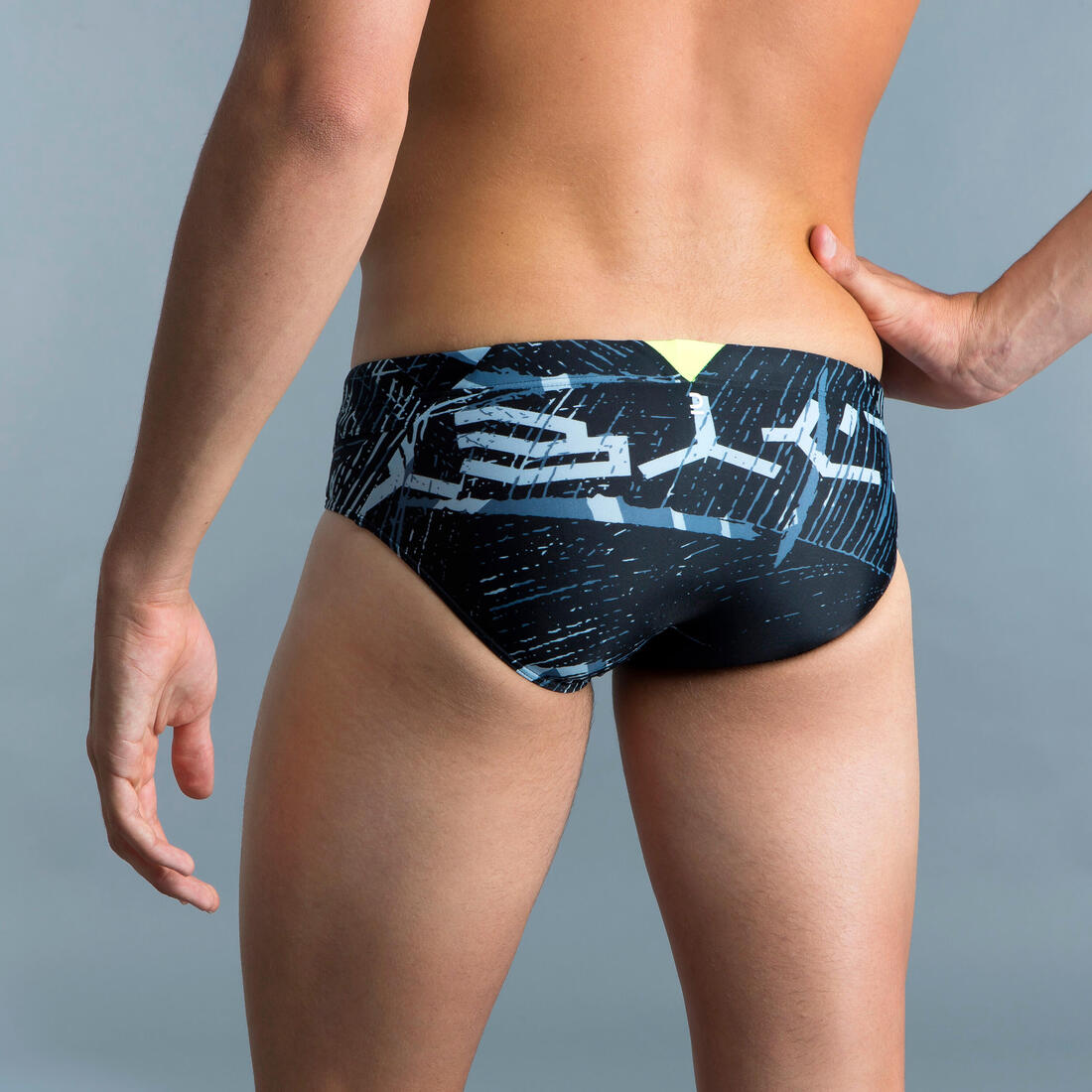 Maillot de bain natation homme slip900 print all ice