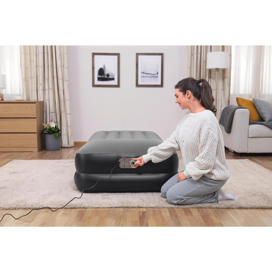 Matelas gonflable haut pour 1 personne, avec pompe électrique intégrée