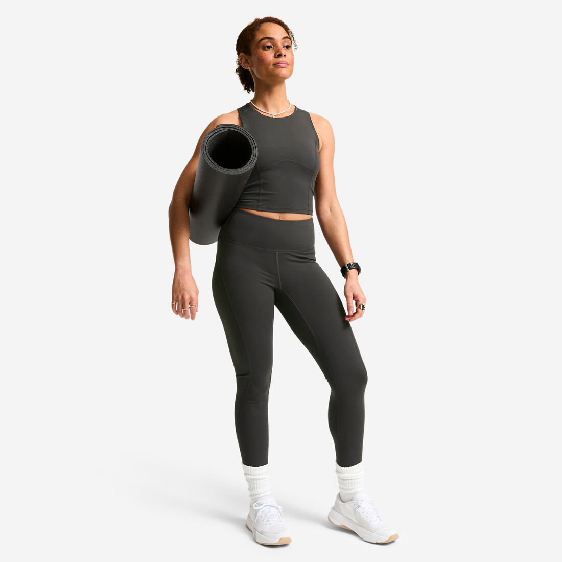 Legging de sport taille haute gainant femme foncé
