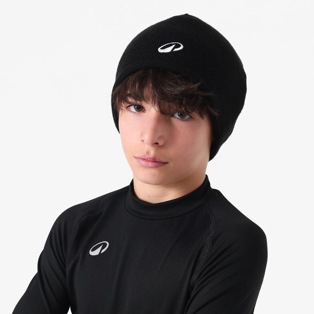 BONNET  FOOTBALL ENFANT KEEPWARM NOIR