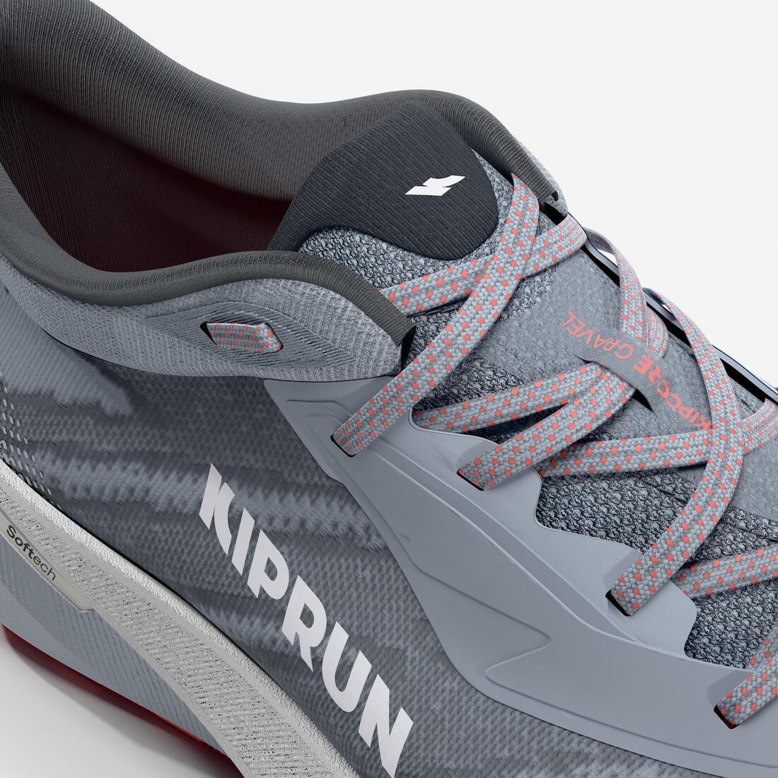 Chaussures de route et trail running femme, Kiprun Kipcore gravel gris et