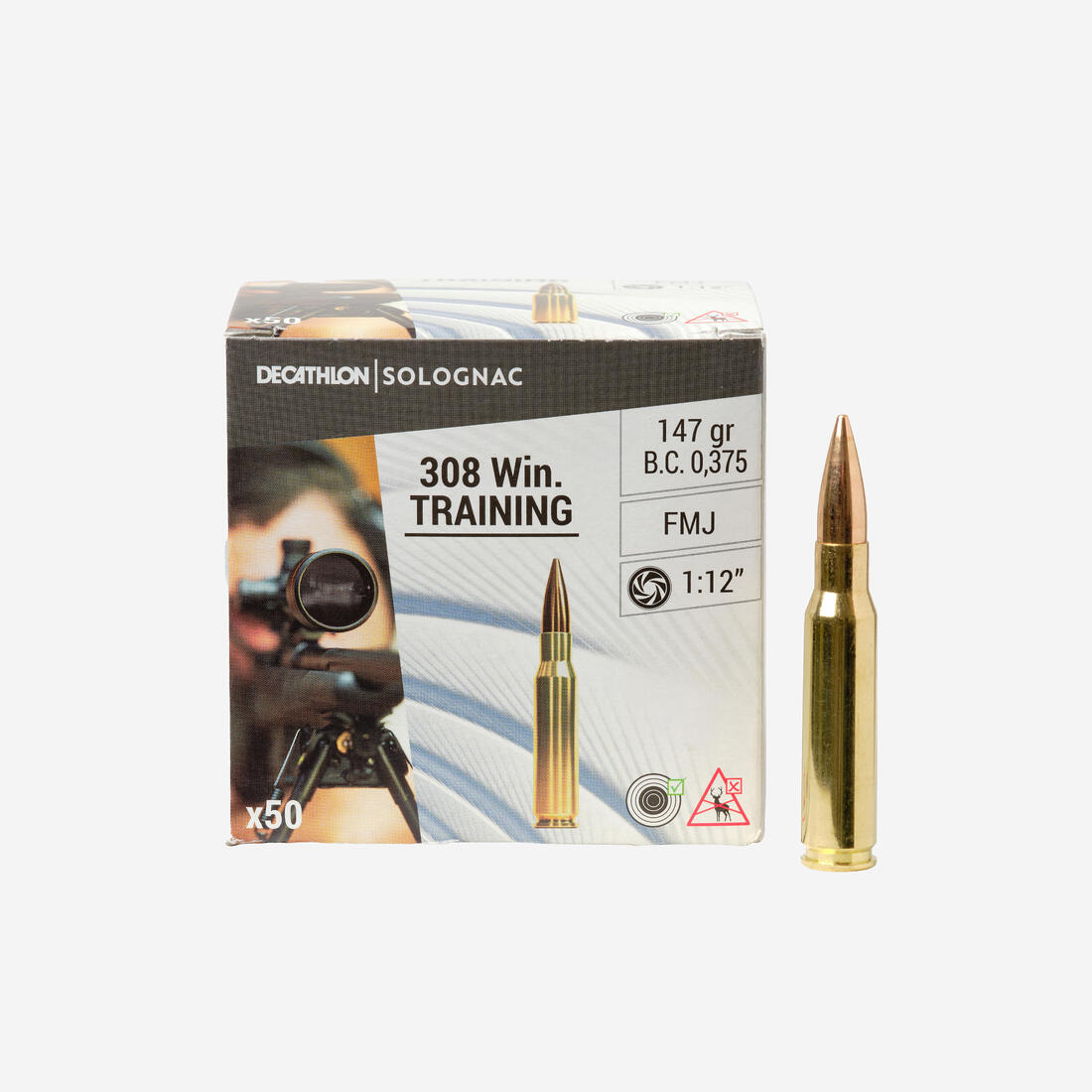 MUNITION DE TIR SPORTIF 308 WINCHESTER TRAINING X50q