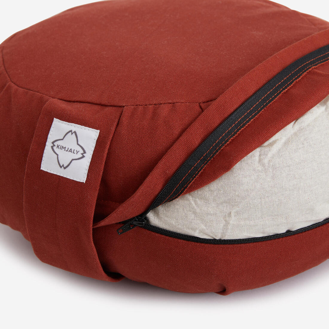 Zafu coussin rond de yoga et méditation, gris chine