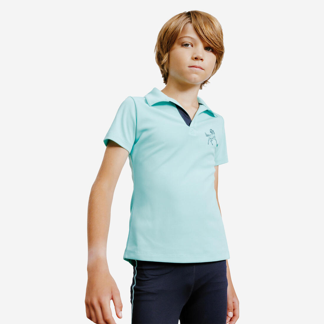 Polo équitation manches courtes léger mesh Enfant - 500