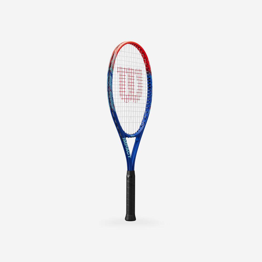Raquette de tennis adulte débutant, aluminium, Wilson Impact bleu rouge.