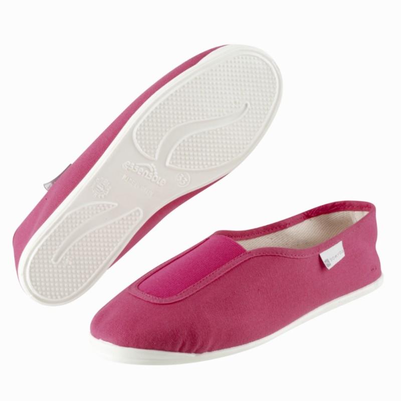 Chaussons gym fille et garçon en tissu – rose bonbon