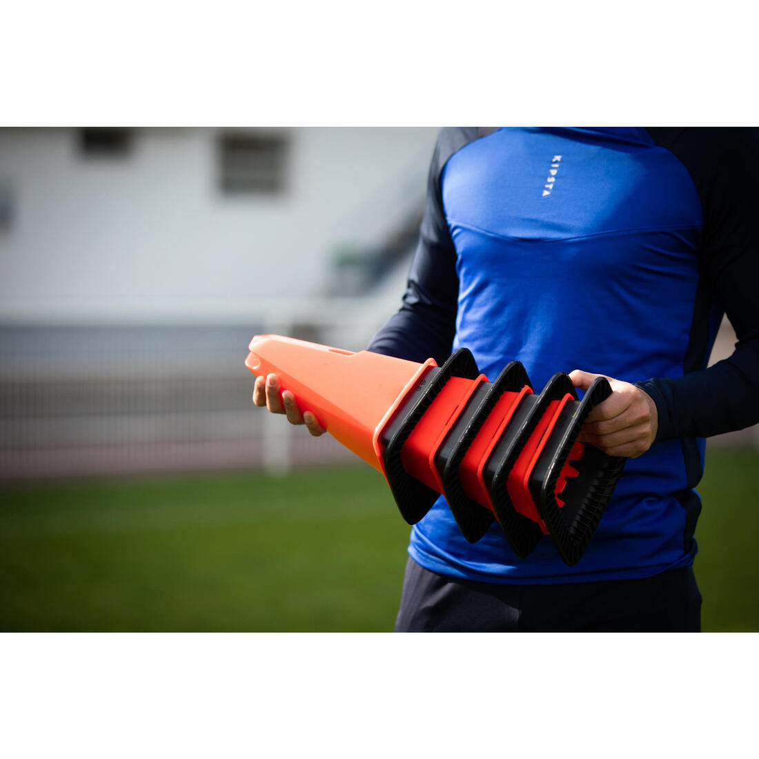 Lot de 4 cônes d'entrainement lestés Modular 30cm orange