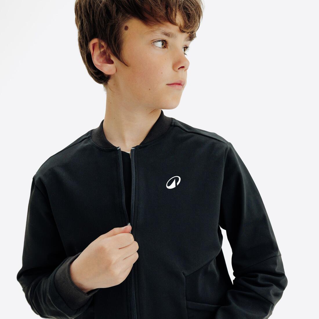 Veste de tennis garcon - TJK500 noir