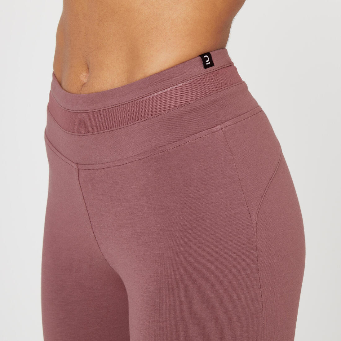 Legging Coton Extensible Fitness Taille Haute avec Mesh Violet