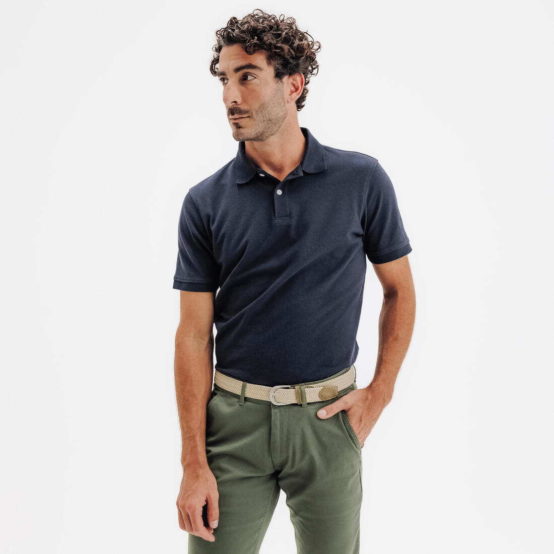 Polo de golf en coton polyester manches courtes homme, MW500
