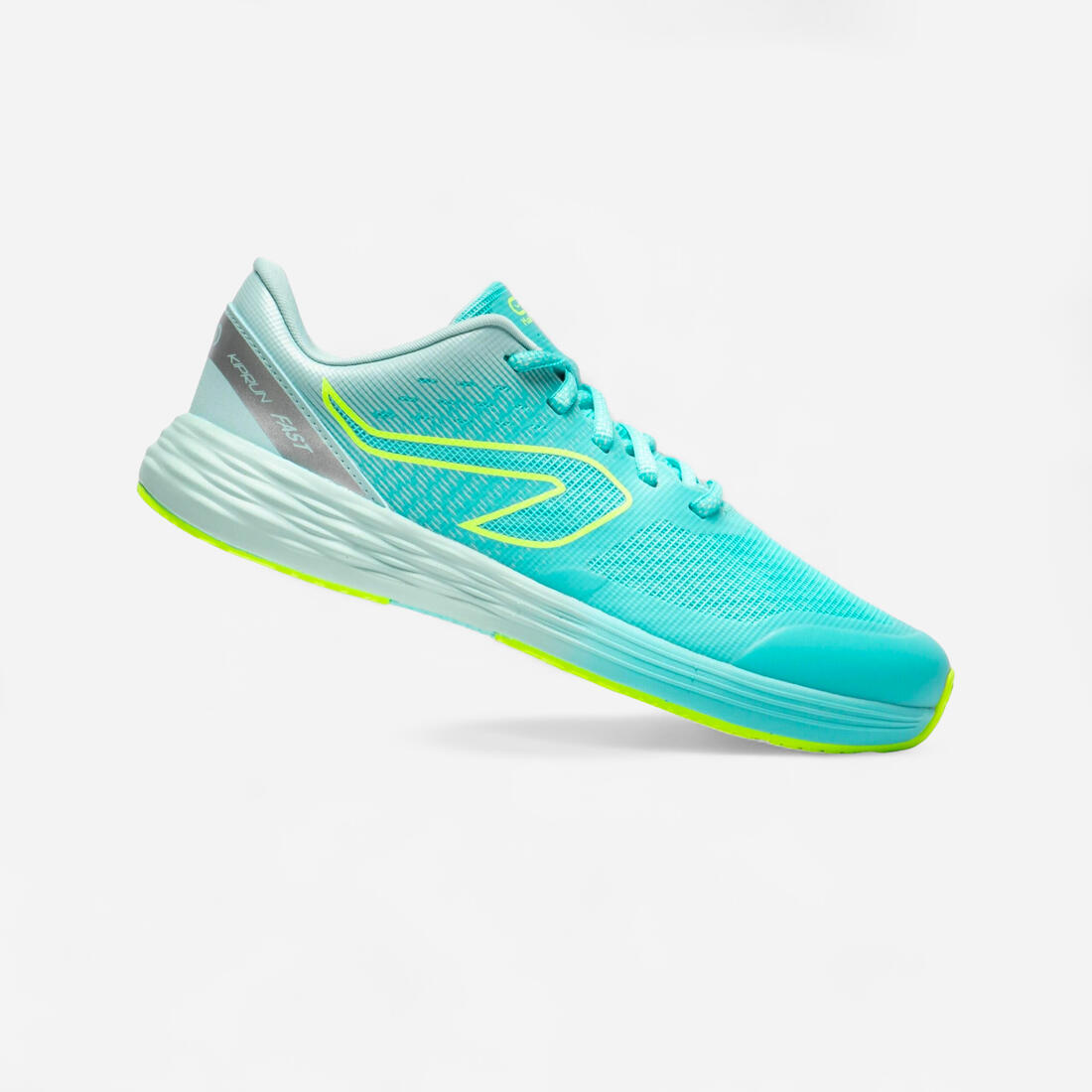 Chaussures de running Enfant -  Kiprun fast noires jaunes – turquoise