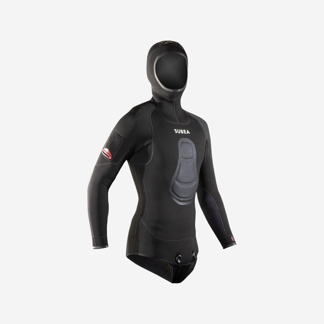Veste chasse sous-marine néoprène 5mm refendu SPF 900 Noir