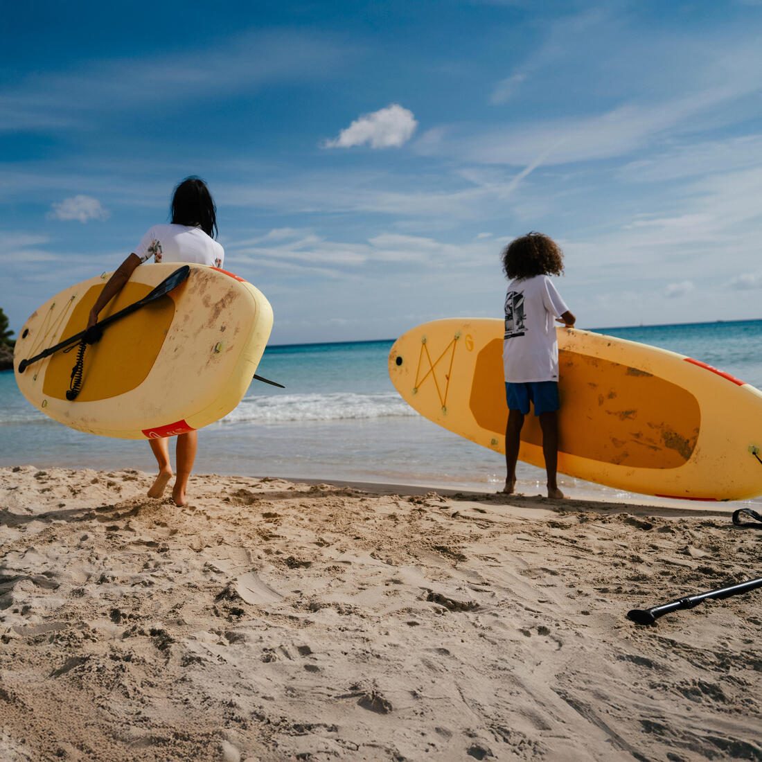 Pack Stand up paddle gonflable 9'6, 1 personne (jusqu'à 80kg)  - 100 Jaune
