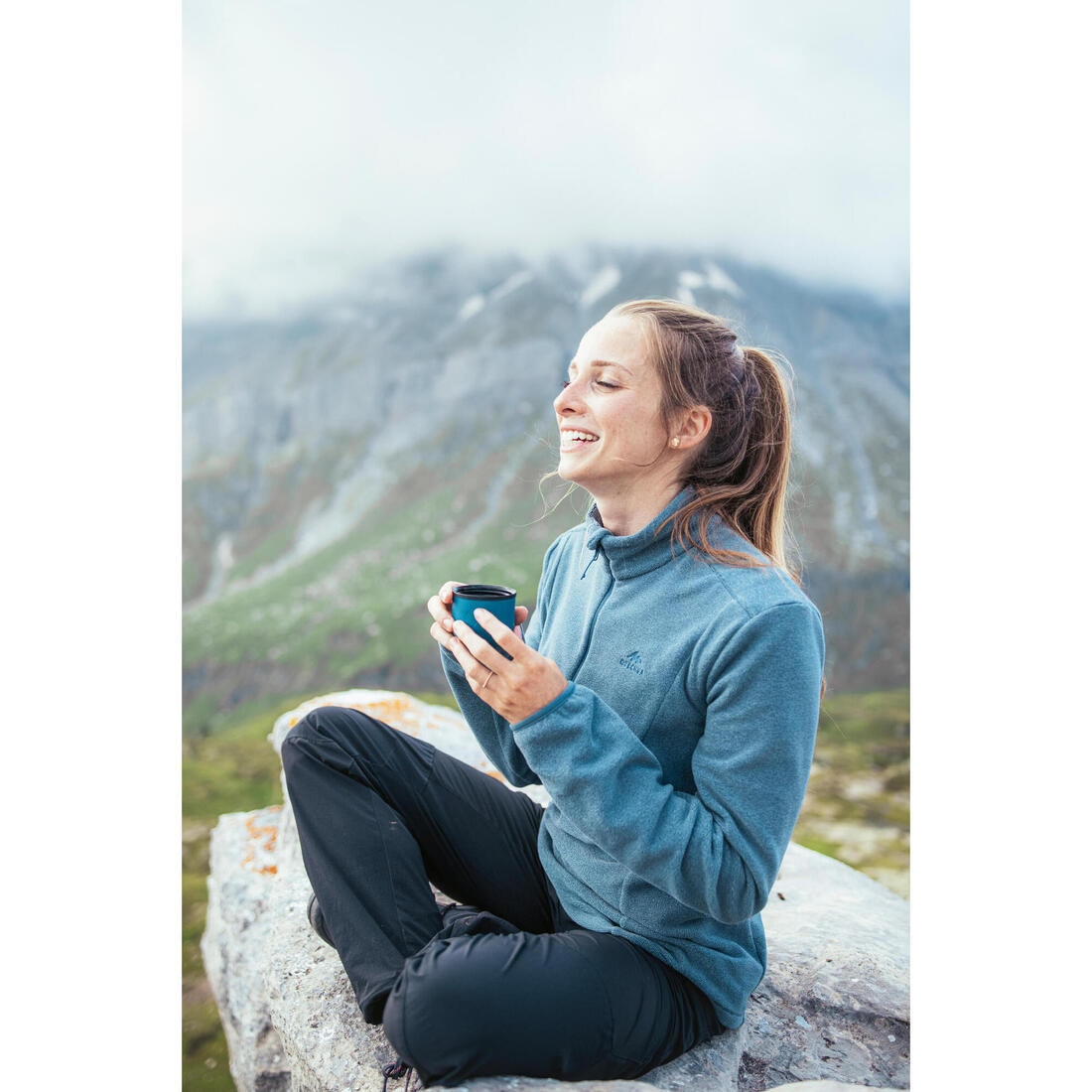 Polaire de randonnée montagne femme, MH100 full zip