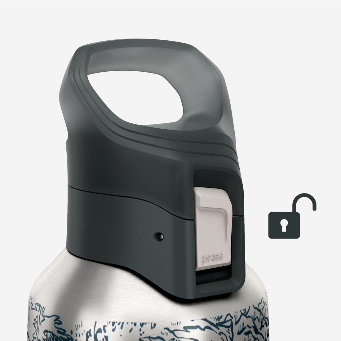 Gourde 900 isotherme inox 0,8L bouchon à ouverture rapide pour la randonnée