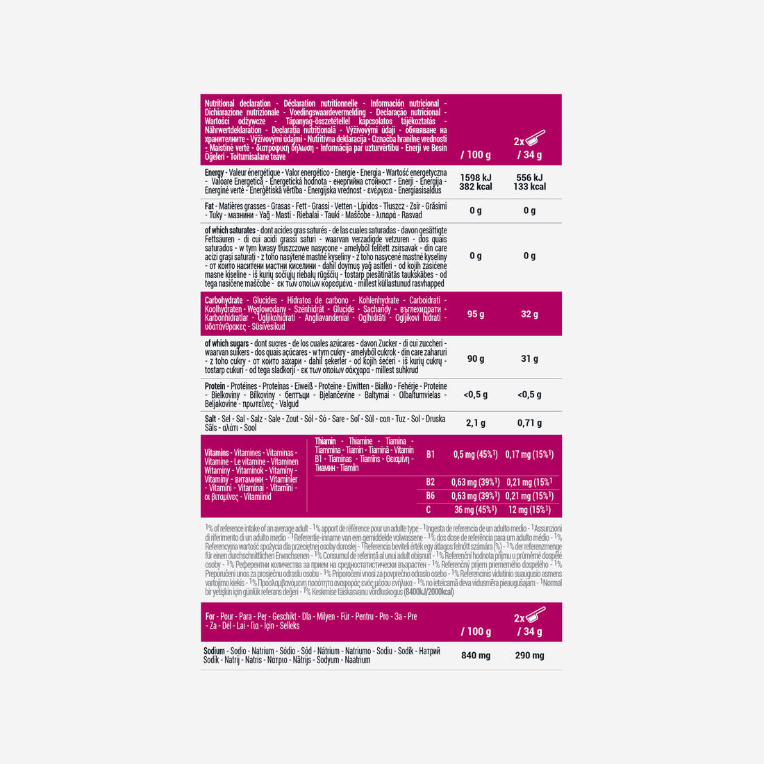 Boisson isotonique en poudre - de 3h, ISO 625g