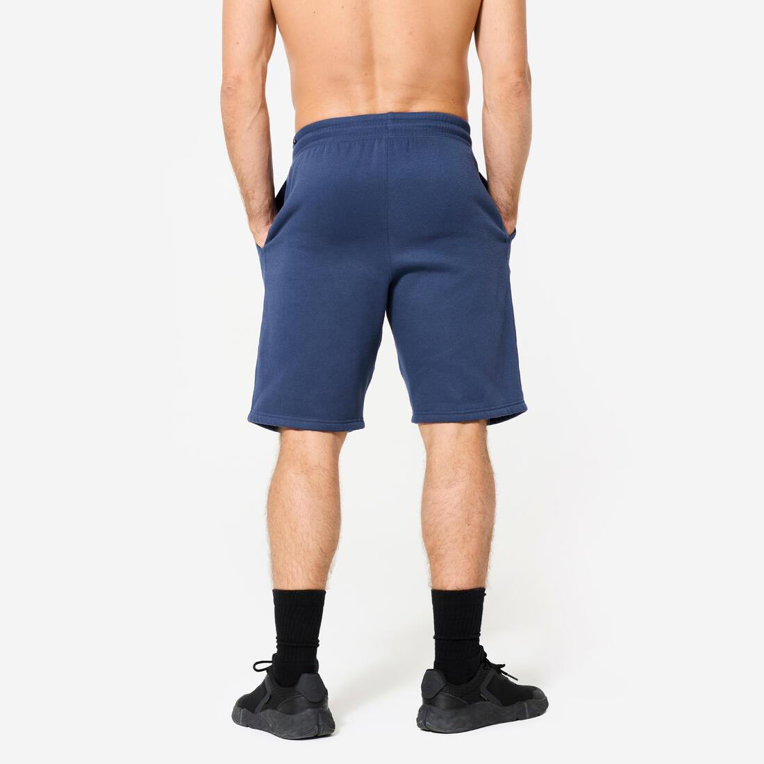 Short de fitness en molleton avec poches homme