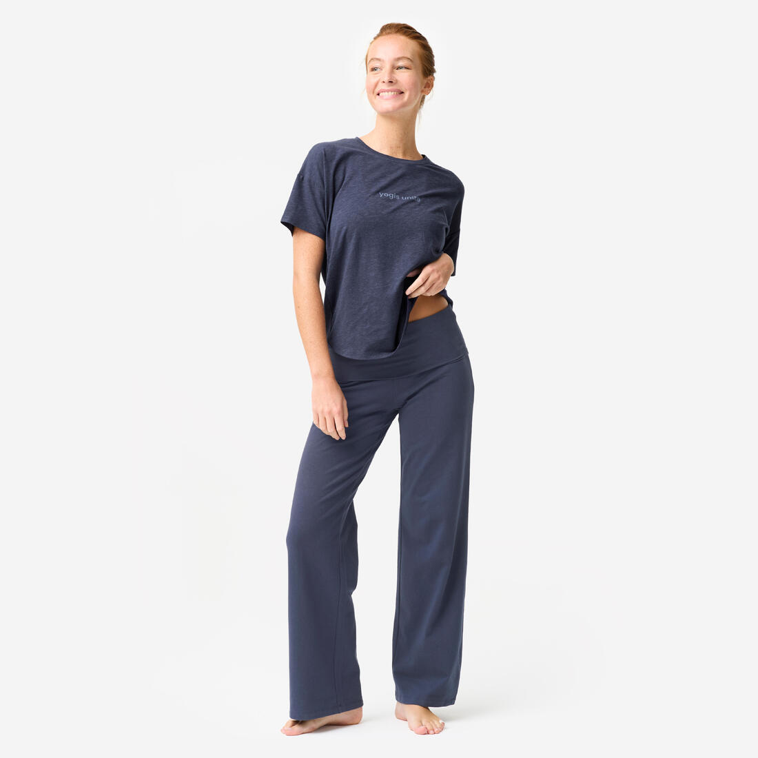 Pantalon de yoga coton  doux taille haute femme