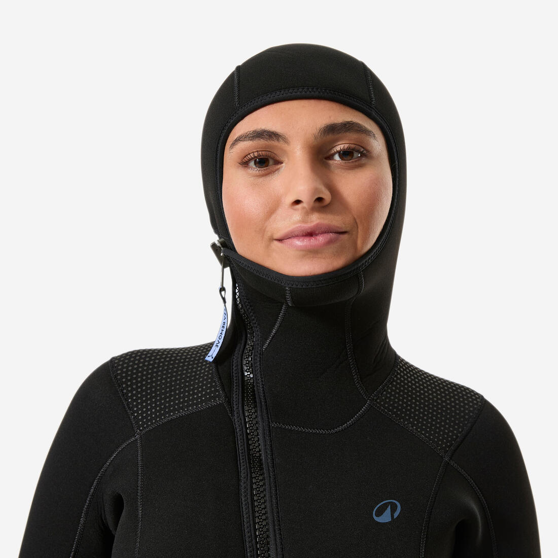 Combinaison de plongée 5mm à cagoule femme, SCD 500 Noir et bleu