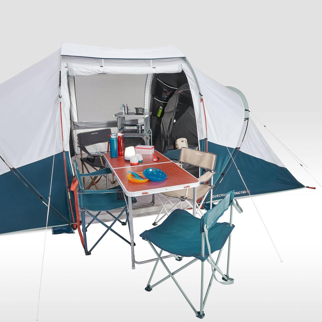 Tente de camping 4 places 2 chambres, Fresh & Black, Arpenaz 4.2