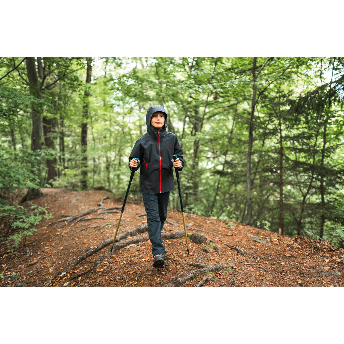 Pantalon de randonnée softshell - mh550 noir - enfant 7-15 ans