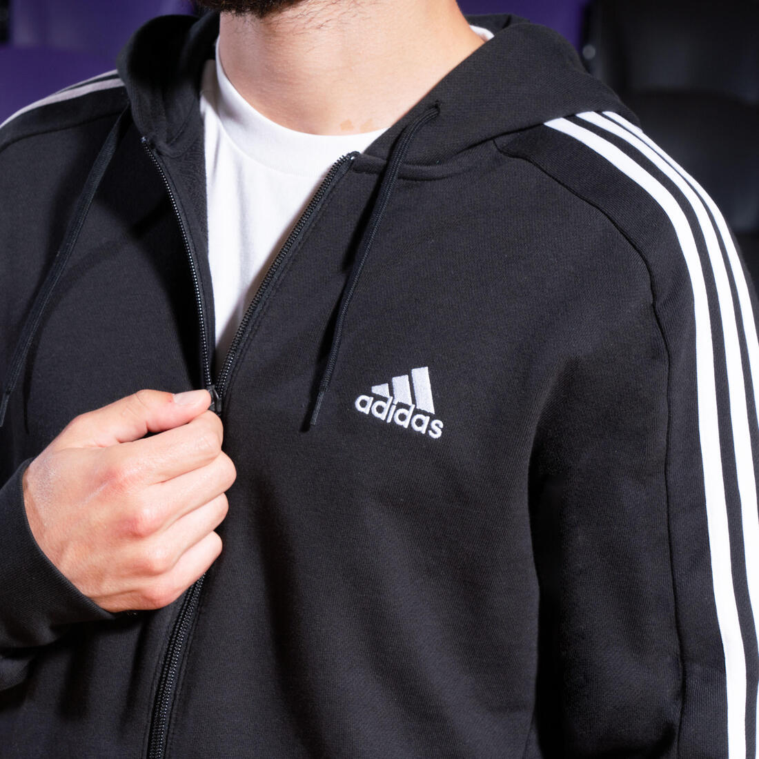SWEAT A CAPUCHE DE FITNESS SOFT TRAINING ADIDAS HOMME NOIR