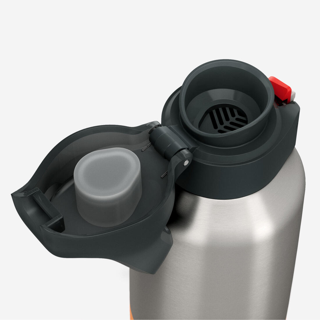 Gourde 900 isotherme inox 1L bouchon à ouverture rapide pour la randonnée - roug