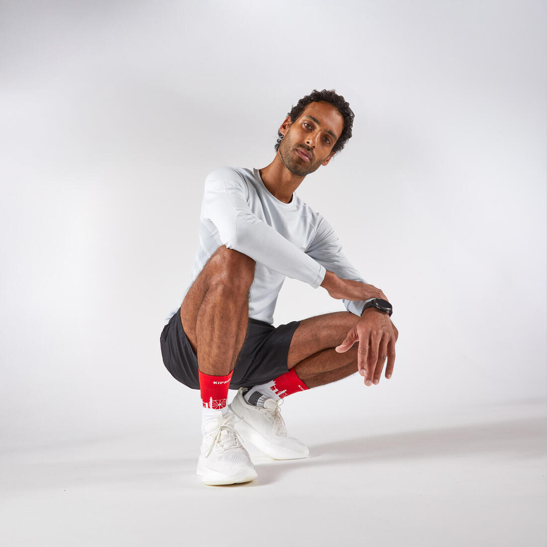 T-Shirt manches longues running sans couture Homme, KIPRUN Run 500