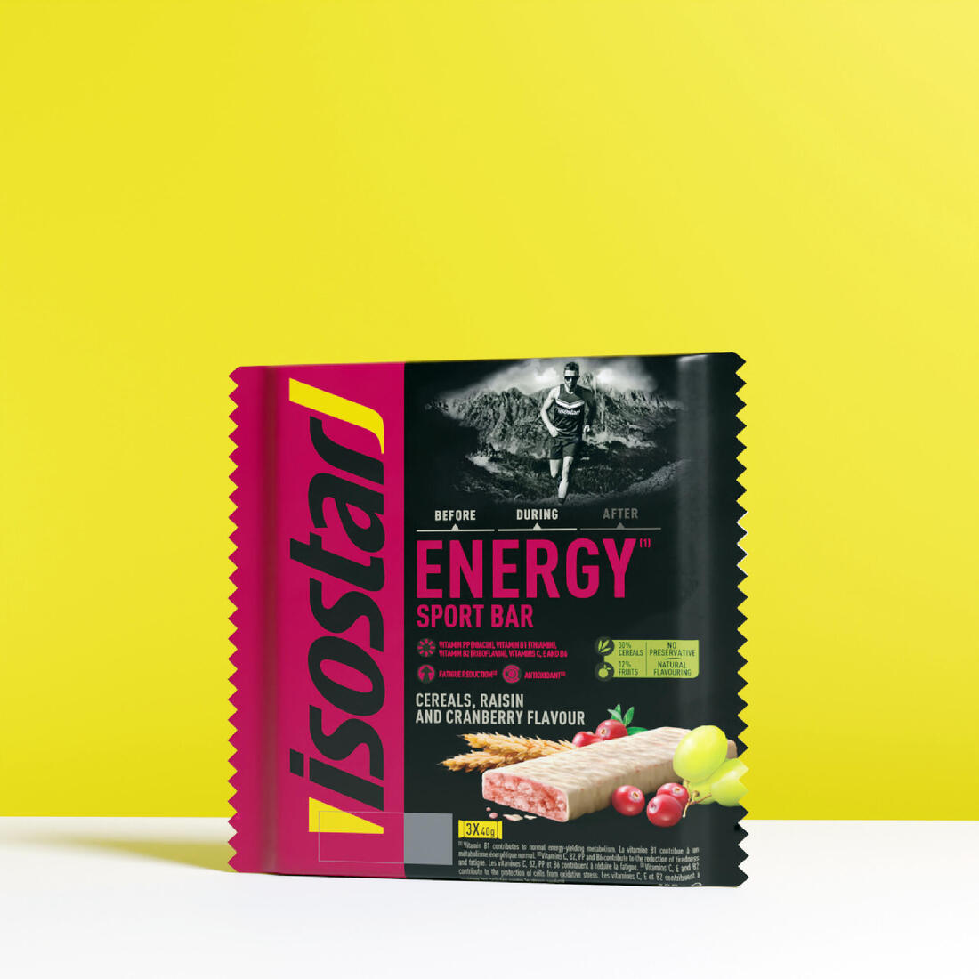 Barre énergétique energy sport bar raisin et cranberries 3x40g – 8337014