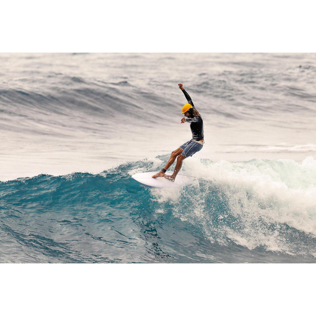 Boardshort surf short de bain surf mi-long 18" homme, 500 Marin