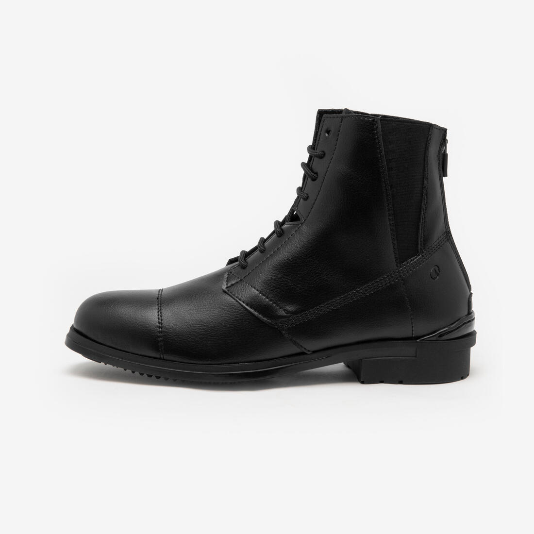 Boots équitation lacets synthétique- 500 noires