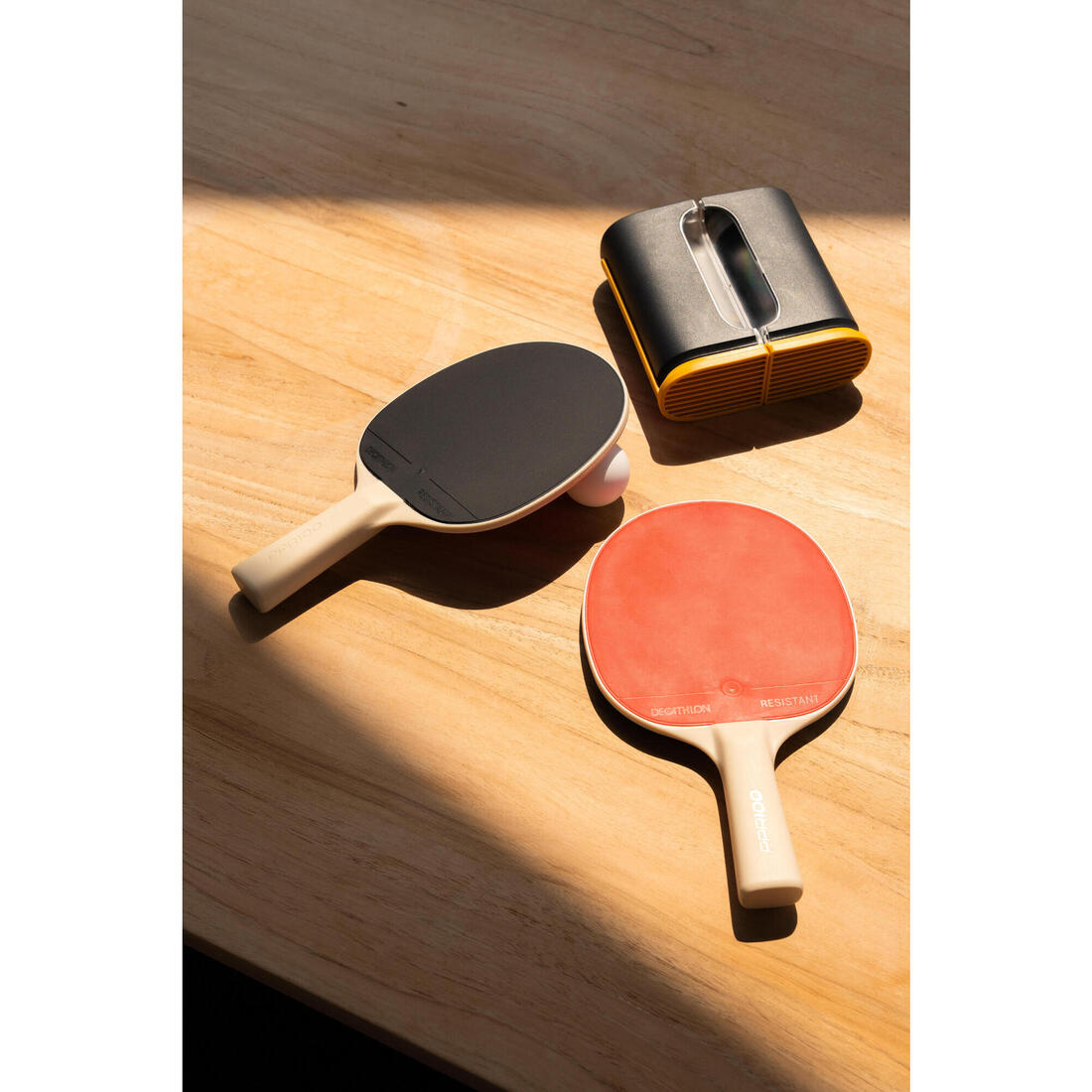 Set filet de ping pong rollnet petites surfaces + 2 raquettes PPR100 + 2 balles