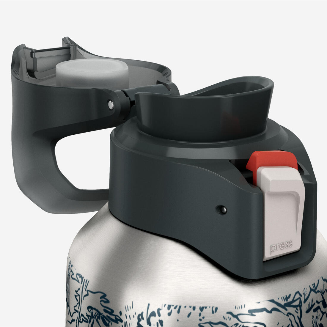 Gourde 900 isotherme inox 0,8L bouchon à ouverture rapide pour la randonnée