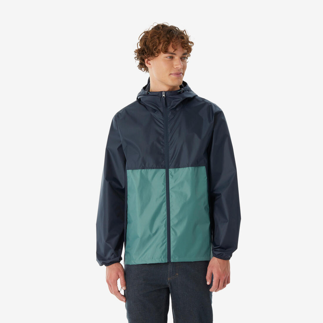 Veste de randonnée coupe-vent imperméable homme, Raincut Full Zip