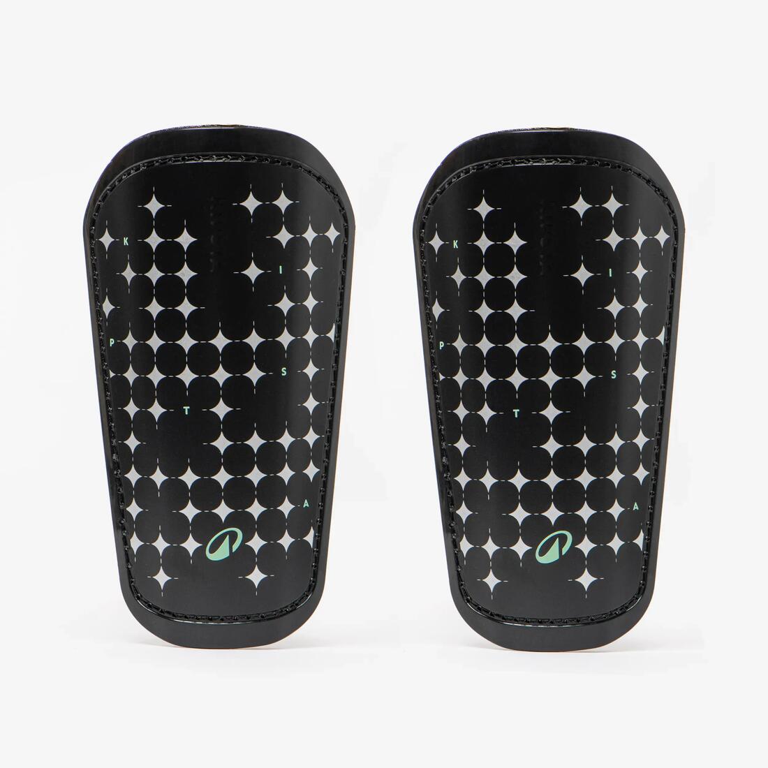 Chaussettes + Protège-tibias de Football Enfant EASY POCKET noir/argent
