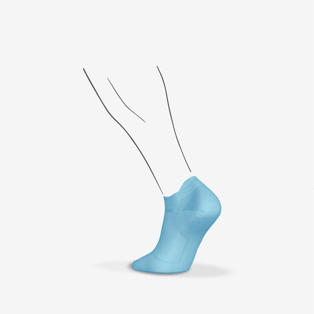 LOT de 2 PAIRES de CHAUSSETTES DE RUNNING RUN500 FINES INVISIBLES