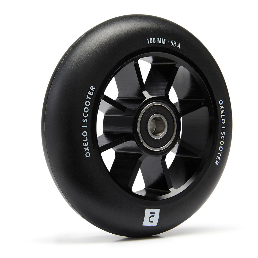 Roue freestyle 100mm avec jante noire en alu  et gomme noir PU85A