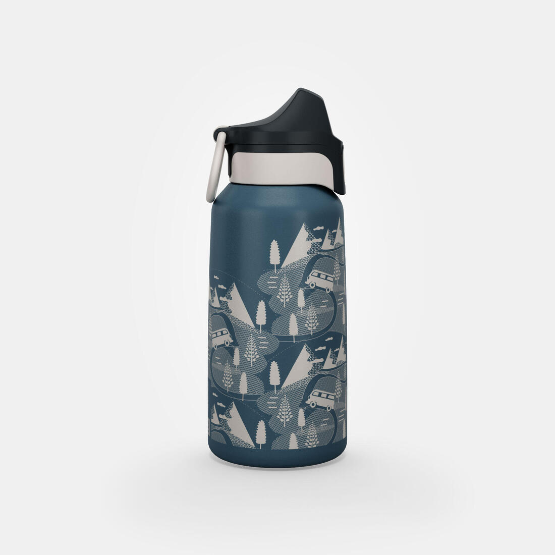 Gourde inox enfant 0,6L avec bouchon instantané, composée à 75% d'acier recyclé