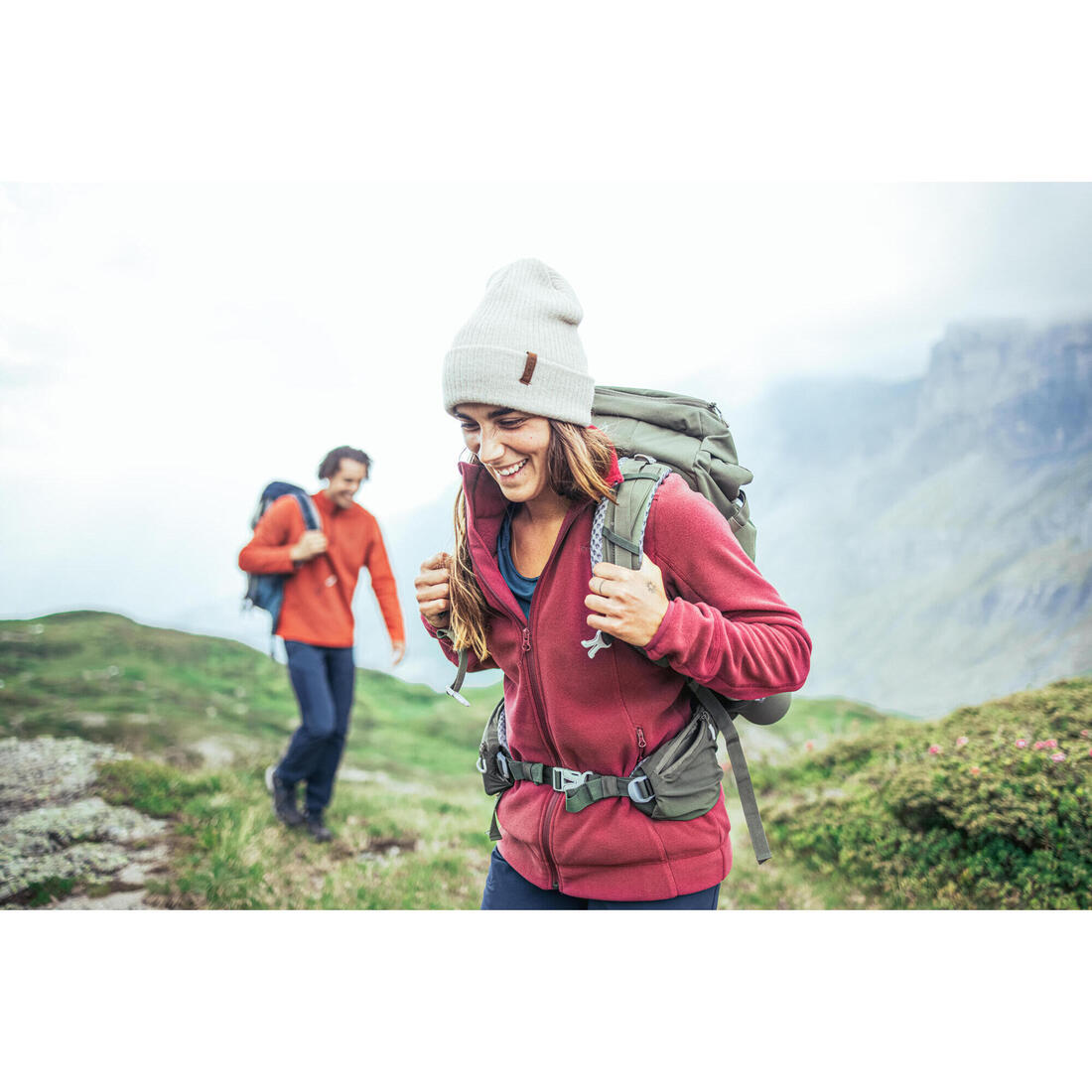 Polaire de randonnée montagne femme, MH100 full zip