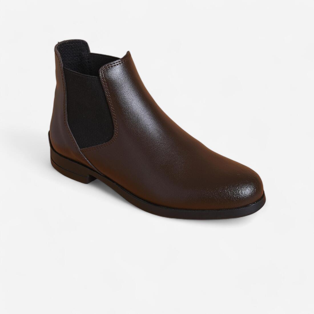 Boots équitation cuir Adulte - 500 noires