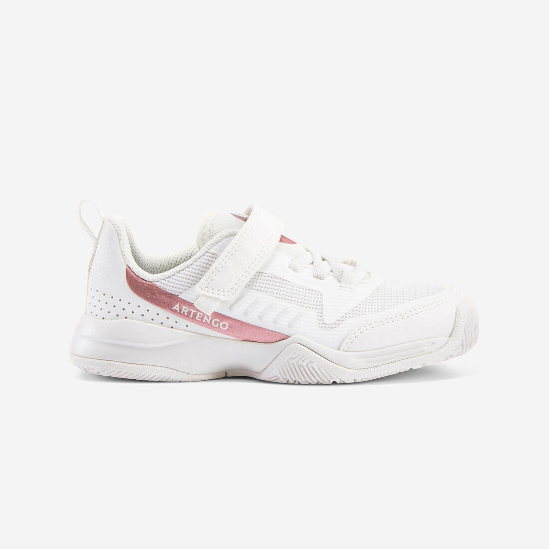 CHAUSSURES TENNIS ENFANT - TS500 FAST KD SCRATCH PINKFIRE – blanc coton