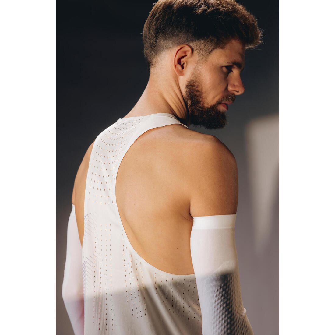 Débardeur de running Homme, Kiprun PROTEAM beige rose