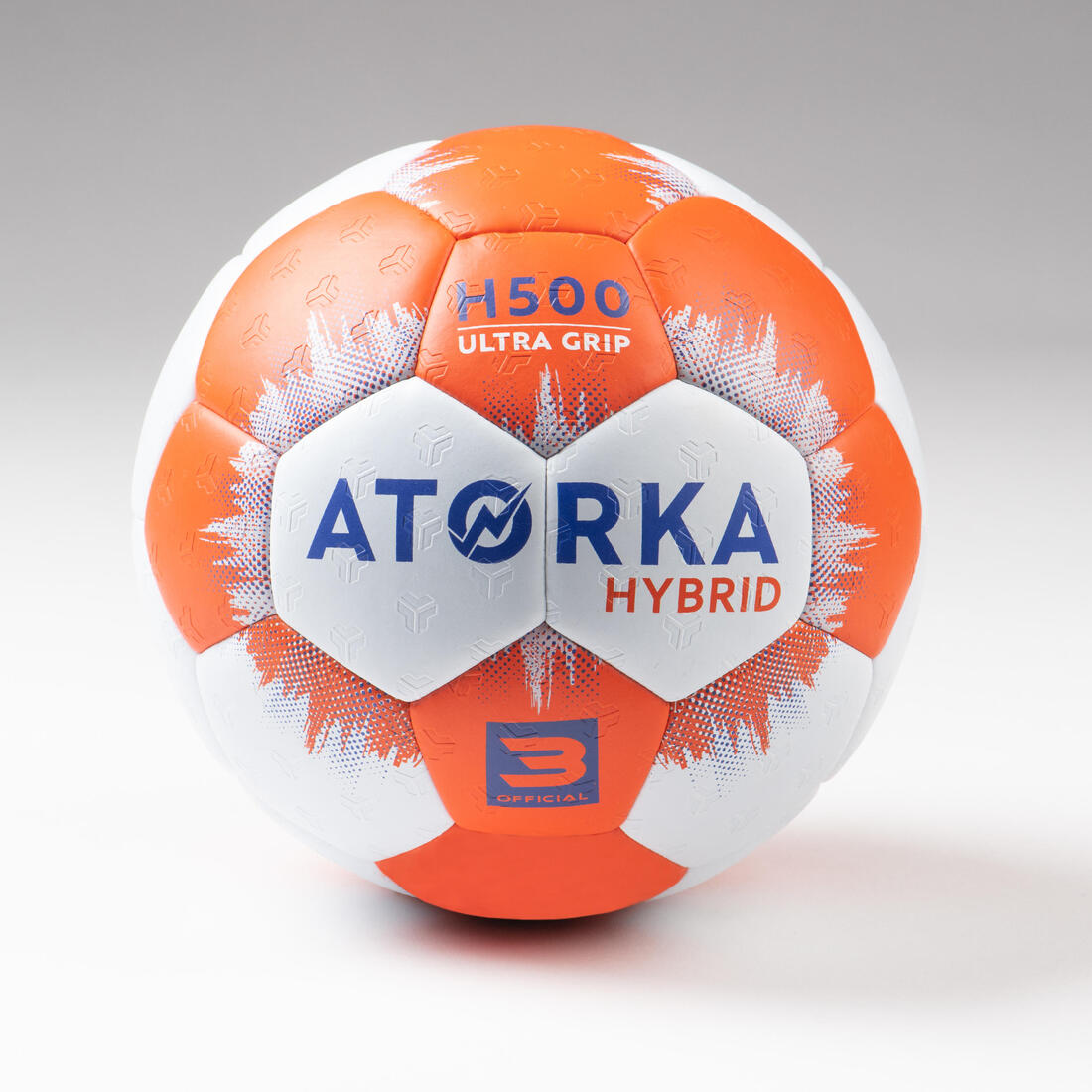 Ballon de handball taille 3 - hb500 hybride bleu/gris