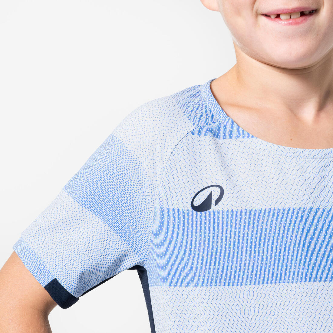 Maillot de football enfant manches courtes VIRALTO Jr Block Bleu ciel et